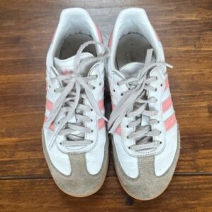 Adidas Women's White and Pink Sneakers